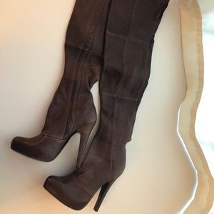 Report Signature Brown Leather Boots - Fairfax